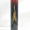 Cylindrical Black Ceramic Vase with Red and Gold Crane