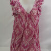 International Concepts Pink Geometric Pattern Ruffled Blouse XL