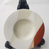 Geometric 5.5" Round Rim White Ceramic Ashtray
