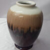 Ceramic Crackle Glaze Pot Vase White Beige Brown 10"