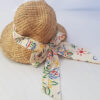 Classic Straw Hat with Fancy Printed Ribbon