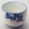 White Ceramic Hand Painted Blue longan fruit Japanese Tea Cup