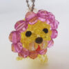 Cute Beaded Yellow Lion with Pink Mane Keychain