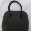 Small Classic Black Velvet Handle Nylon Tote Bag Gold Zipper