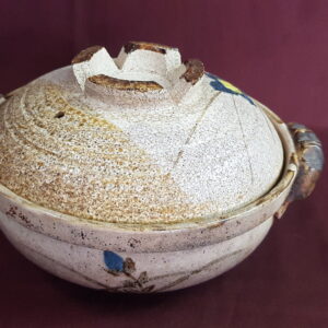Handmade Ceramic Japanese Casserole Hand Painted Flower Design