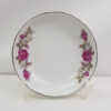 Elegant Mauve Roses White Ceramic Antique Bowl