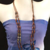 Vintage Double Thread Wooden 34" Necklace