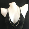 Vintage 28" - 31" Imitation Small Oval Pearl and Round Small Gold Beaded Necklace