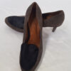 Nouer Comfy Grey Suede 3" Pumps with Black Velvet Vamp