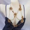Six Gold Flowers Fashionable Body Necklace