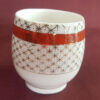 Orange and Gold Printed Japanese Cream Ceramic Tea Cup