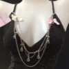 Liz Lisa Pink and Yellow Ribbon Crystal Beads on Stainless Ribbon and Chains Pants Fashion Accessories