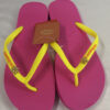 Pink Flip Flops size 39-40 Yellow Strap with Gold Snowflake Accent