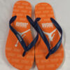 Orange size 40 Blue Strap Printed Rubber Flip Flops
