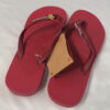 Red Flip Flops Size 36-37 Red Strap with Gold Snowflake Accent