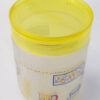 Parka Printed Frosted Glass Decorative Jar with Transparent Yellow Plastic Jar Cover